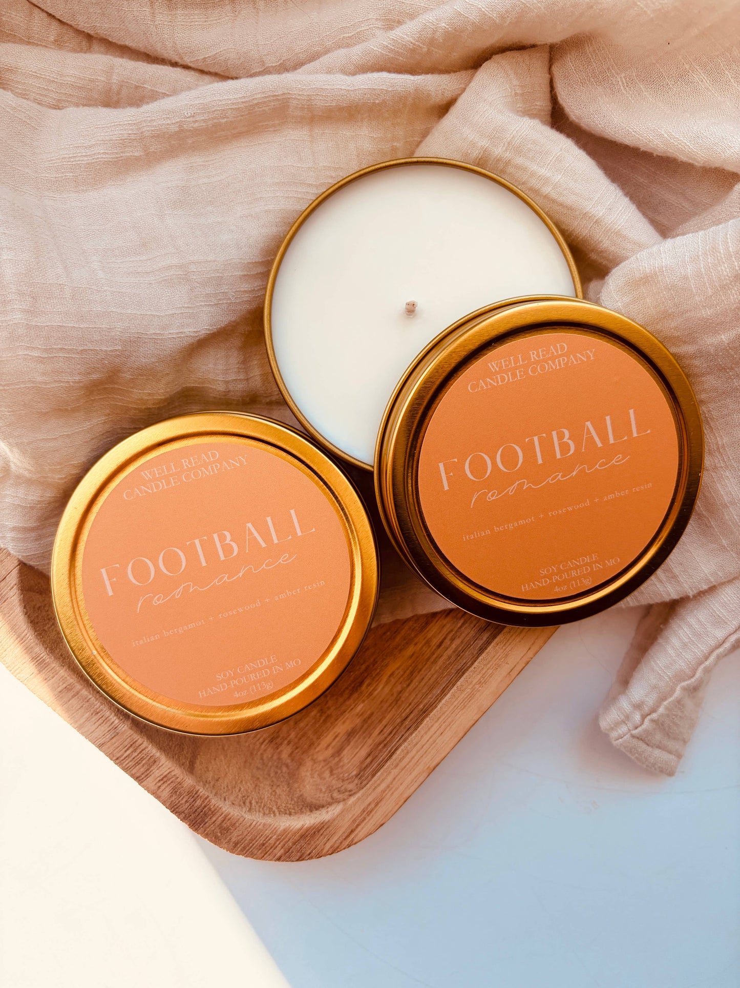 Football Romance Soy Tin Candle