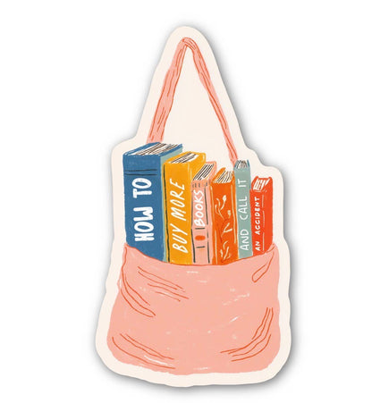 Book Lover Tote Sticker – “Buy More Books” Sticker