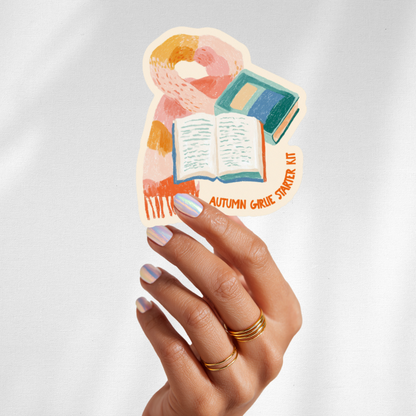 Autumn Girlie Starter Kit Sticker – Cozy Fall Reading & Book