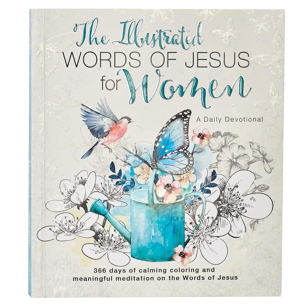The Illustrated Words of Jesus for Women Daily Devotional - 366 Days of Calming Coloring and Meaningful Meditation on the Words of Jesus cover image